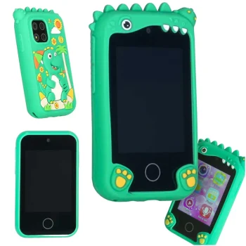 Kids Toy Smartphone with Camera and 8 GB Card, Dinosaur, Green