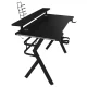 Gaming Desk with Shelf and RGB LED Lighting 120 x 60 cm, Black