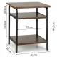 Modernhome 3-Tier Loft Style Coffee Table, Industrial End Table