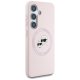 Karl Lagerfeld Silicone Double Heads And Circle MagSafe Case for Samsung Galaxy S25+, Pink