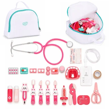 Ecotoys Wooden Doctor Kit for Kids, 26 Pieces
