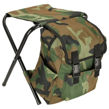 Folding Fishing Stool with Backpack Chair for Camping 80kg, Camo
