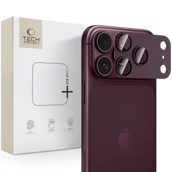 Tech-Protect Camfull Fit+ Camera Protector for Apple iPhone 18 Pro Max, Burgundy