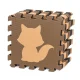 Foam puzzle mat for children 9el. beige-brown-black 85cm x 85cm x 1cm