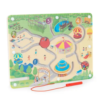 ECOTOYS Wooden Magnetic Maze Puzzle for Toddlers