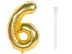 Foil Balloon Number 6 Birthday Party Decoration 66cm, Gold