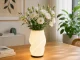 2-in-1 LED RGB Table Lamp and Vase with Remote, Ecru