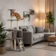 Petsi Cat Scratching Post with House and Hammock Grey 134 cm