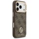 Guess 4G Strass Logo & Big Strap Metal Buttons MagSafe Phone Case Cover iPhone 17 Pro - Brown