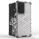Honeycomb Hybrid Case for Samsung Galaxy S22 Ultra with TPU Frame, Blue