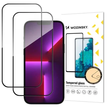 Wozinsky iPhone 17 Pro Max Tempered Glass Full Glue 2-Pack, Black