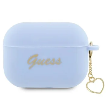 Guess AirPods Pro 2 Case Silicone Charm Heart Blue