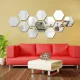 Hexagon Mirror Wall Stickers, 12 Pcs