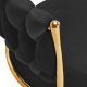 4Rico QS-GW01G Velvet Swivel Chair for Beauty Salons, Black
