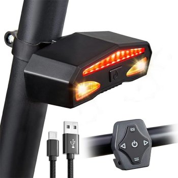 Wireless Bike Tail Light with Turn Signals and Remote Control