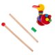 Educational Kids Toddler Wooden Push Toy on Stick, Duck