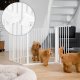 Ecotoys SF-015-W Safety Gate / Playpen for Children and Pets, 5 Panels, 60 cm, Metal, White