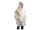 Warm Oversize Blanket Hoodie, Dog Design, White