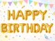 Foil Balloon Garland Happy Birthday Letter Banner Party Decoration, 13 Pcs, Gold