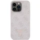 Guess iPhone 13 Pro Case PU Leather Metal Logo Strass Crossbody, Pink