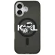 Karl Lagerfeld IML Glitter Karl & Choupette Sketch Logo MagSafe iPhone 17 Case - Black