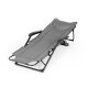 MultiGarden 2-in-1 Folding Garden Lounger with 3-Step Footrest, Grey