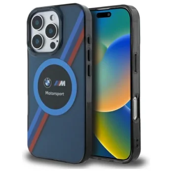 BMW BMHMP16L23HTPUV iPhone 16 Pro 6.3" navy blue/navy hardcase Motosport IML Circle MagSafe