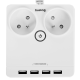 Huslog Flat Power Strip with USB EMX-190124, 2 Outlets 4 USB Ports, 5ft Cord, white