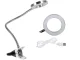 24 LED Desk Lamp with Clip, USB, White/Silver