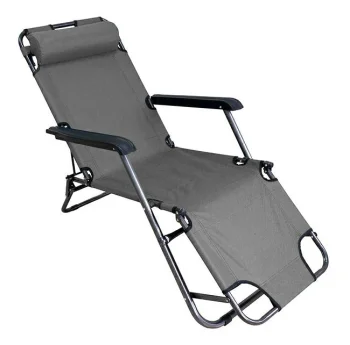 Folding Beach and Garden Lounger, Beige