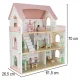 LULILO Peonio Wooden Dollhouse with LED Lighting, 70cm, Pink