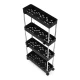 Modernhome PJJKT0104 Plastic Bathroom Shelf with 4 Tiers and Wheels, Black