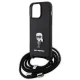 Karl Lagerfeld iPhone 15 Pro Max Case Crossbody Saffiano Monogram, Black