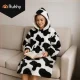Ruhhy 26538 Blanket Hoodie with Hood Black and White XXL (Oversize)