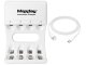 Maxday 704A2 AA/AAA Battery Charger with USB-C, 4 Slots, White