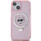 Karl Lagerfeld iPhone 15 Case Ring Stand Choupette Head MagSafe, Pink