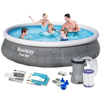 Bestway 57376 piepūšamais baseins 396 x 84 cm ar sūkni