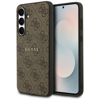 Guess 4G Ring Classic Logo MagSafe Case for Samsung Galaxy S25 FE - Brown