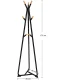 Freestanding Metal Coat Rack with Beech Wood Hooks