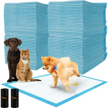 Purlov 60x90cm Disposable Pet Training Pads, 100 pcs + Waste Bags