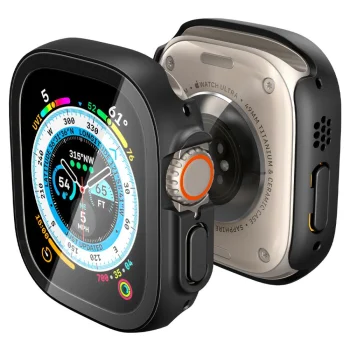 Spigen Thin Fit 360 Case with Tempered Glass for Apple Watch Ultra (49mm) - Black