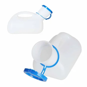 Portable Male Urinal Bottle with Measurement Scale and Cap, 1 L