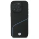 BMW iPhone 16 Pro Max Case Sign Leather Textured And Line MagSafe, Black