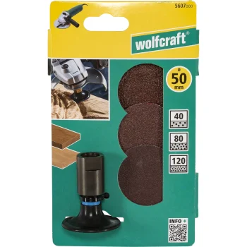 Wolfcraft Grinding Disc Set for Angle Grinder 50mm, 4 pcs.