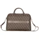Guess 4G Zipper Pocket Triangle Logo 15\" Laptop Bag - Brown