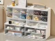 Desk Organizer with Drawers and Shelves for Cosmetics and Stationery, White
