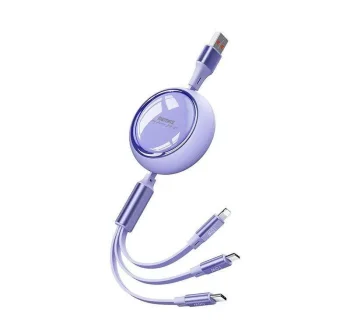 Remax Linon Series 3-in-1 Charging Cable 66W USB-C / Lightning / Micro-USB RC-C029 Purple