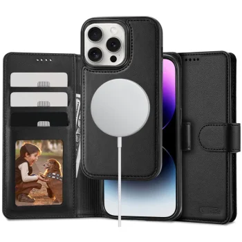Apple iPhone 16 Pro Max 6.9'' Tech-Protect Wallet MagSafe Case Cover, Black