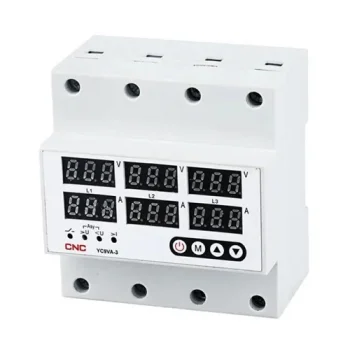 3-Phase Overvoltage & Undervoltage Protector Relay 63A, AC 380V, DIN Rail