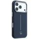 Mercedes Leather Semi Wrap Iconic Line MagSafe Case for iPhone 17 Pro, Navy Blue